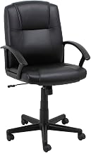 Global Industrial Executive Chair with Mid Back & Fixed Arms, Bonded Leather, Black