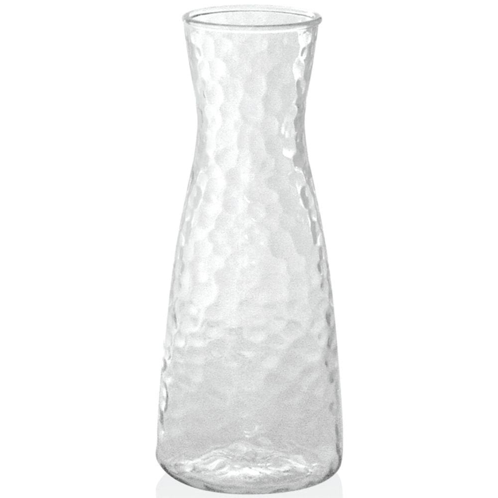 Drinkwise 20 oz Clear Plastic Pebbled Carafe by Front of the House – 20 Ounces, Glass, Clear, Model ACF002CLT23