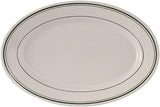 Tuxton China TGB-034 Platter, 9-3/8" x 6-1/2", Oval, Wide Rim, Rolled Edge, Microwave and Dishwasher Safe, Oven Proof, Fully Vitrified, Ceramic, Green Bay, Pack of 24