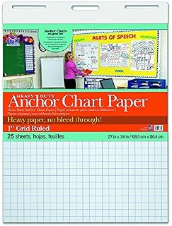 Heavy Duty Anchor 27x34 1in Grid Arts & Crafts Ruled Chart Paper Paper Pac3372 Pacon Corporation