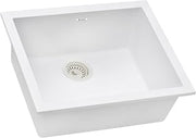 Ruvati 23 x 17 inch Granite Composite Quartz Undermount Single Bowl Wet Bar Prep Sink - Arctic White Matte - RVG2023WH