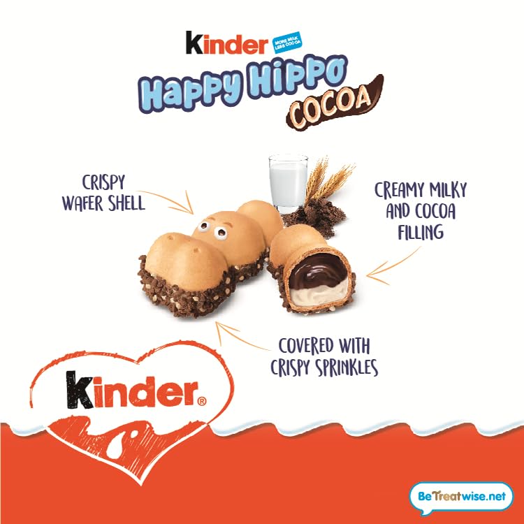 Happy Hippo Cocoa Cr?..Me T by Kinder – 0.37 Ounce (Pack of 10), brown, Pack of 10, Model TJ-HHP3-WHWK