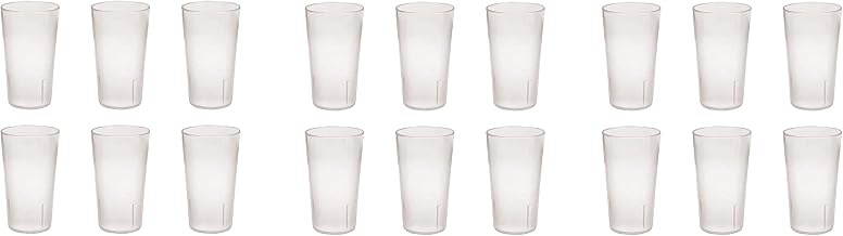 12 Ounce Restaurant Tumbler Beverage Cup, Stackable Cups, Break-Resistant Commmerical Plastic, Pebbled Texture, Set of 6 - Clear (ThrÐµÐµ Ð Ð°Ñk)