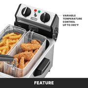 Waring Silver / 8.5 Pound Capacity - 120V / 8.5 Pound Deep Fryer 120V Commercial Deep Fryers