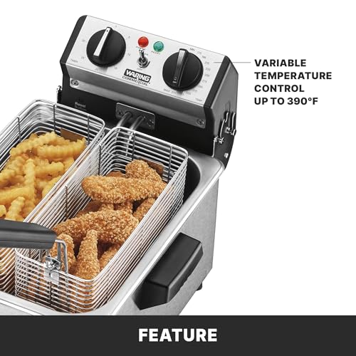 Waring Silver / 8.5 Pound Capacity - 120V / 8.5 Pound Deep Fryer 120V Commercial Deep Fryers