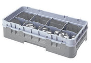 151 6-7/8-Inch Camrack Polypropylene Stemware and Tumbler Glass Rack with 8 Compartments by Cambro – 8-Compartment, Plastic, Soft Gray, Model 8HS638