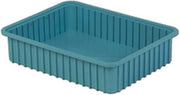 LewisBins Divider Box, 22-3/8" x 17-3/8" x 5", Light Blue, Lot of 4