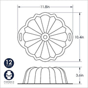 ProForm Bundt by Nordic Ware – 12 Cup, 12.0 cups, Aluminum, Silver, Model 50342