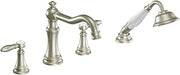 Moen Ts21104Bn Weymouth Two-Handle Roman Tub Faucet Trim Kit with Handshower, Valve Required, Brushed Nickel