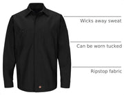 Red Kap X-Large Tall / Black / Long Sleeve Solid Crew Shirt Button-Down Shirts