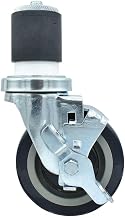 BK Resources 4" Polyurethane 2" Expanding Stem Swivel Caster for Work Tables with Top Lock Brake, NSF, 300lb Capacity Per Wheel