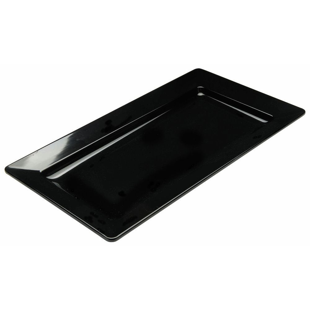 Platter Rectangular Black China Look Melamine -19 1/2 L x 10 3/4 W x 2" H by HUBERT – Large, Melamine, Black, Model H0016-BLACK