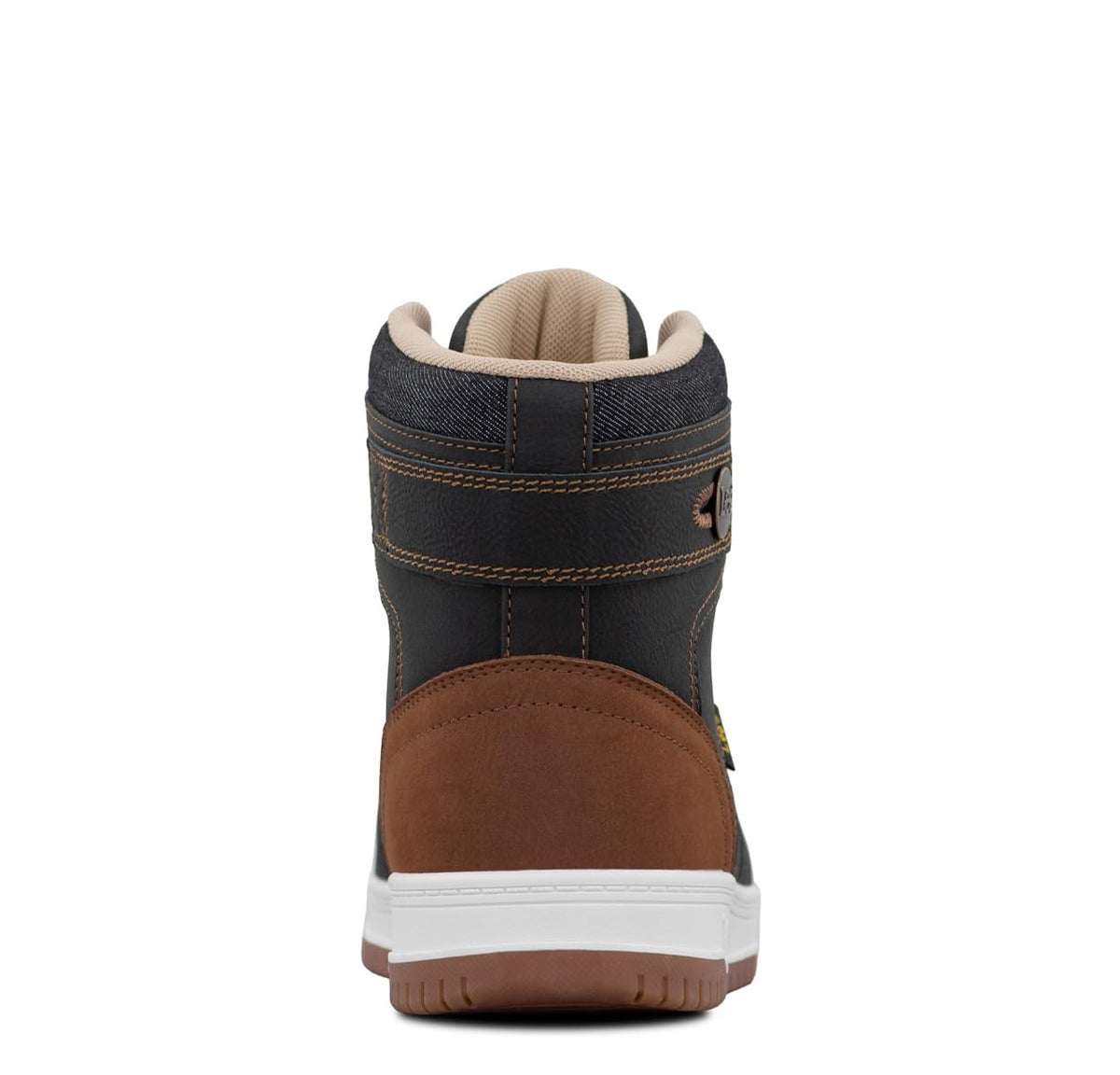 Men's Noah High-Top Retro Sneaker by Lee – 11, Faux Leather, Black/Cognac, Model M000261-0676