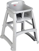 Rubbermaid Commercial Products Sturdy High-Chair, 33lb Capacity, Platinum, Pre-Assembled, Stackable, Fits Under Table for Child/Baby/Toddler Seating