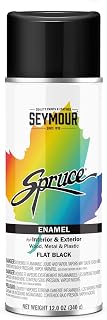 Seymour Spruce General Use Spray Paint 16 oz. can Flat Black (0000980010)