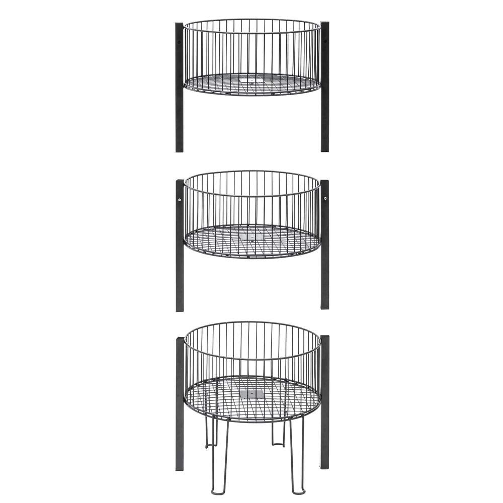 3-Tier Dump Bin - 18"Dia x 49 12/25"H by HUBERT – Metal, Black, Model 60807