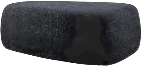 Furnifact Boucle Fabric Ottoman with Solid Larch Wood Frame, Oversized Footrest and Floor Accent Seat for Living Room Use