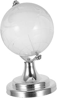 Abaodam Mini World Map Globe Ball for Desk Glass Rotatable Earth Globe Sphere Decoration for Office and Educational Use