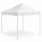 Glownary Equipment 10' x 10' Pop-Up Canopy Tent – White, Steel Frame, Straight Leg, Portable with Carrying Bag