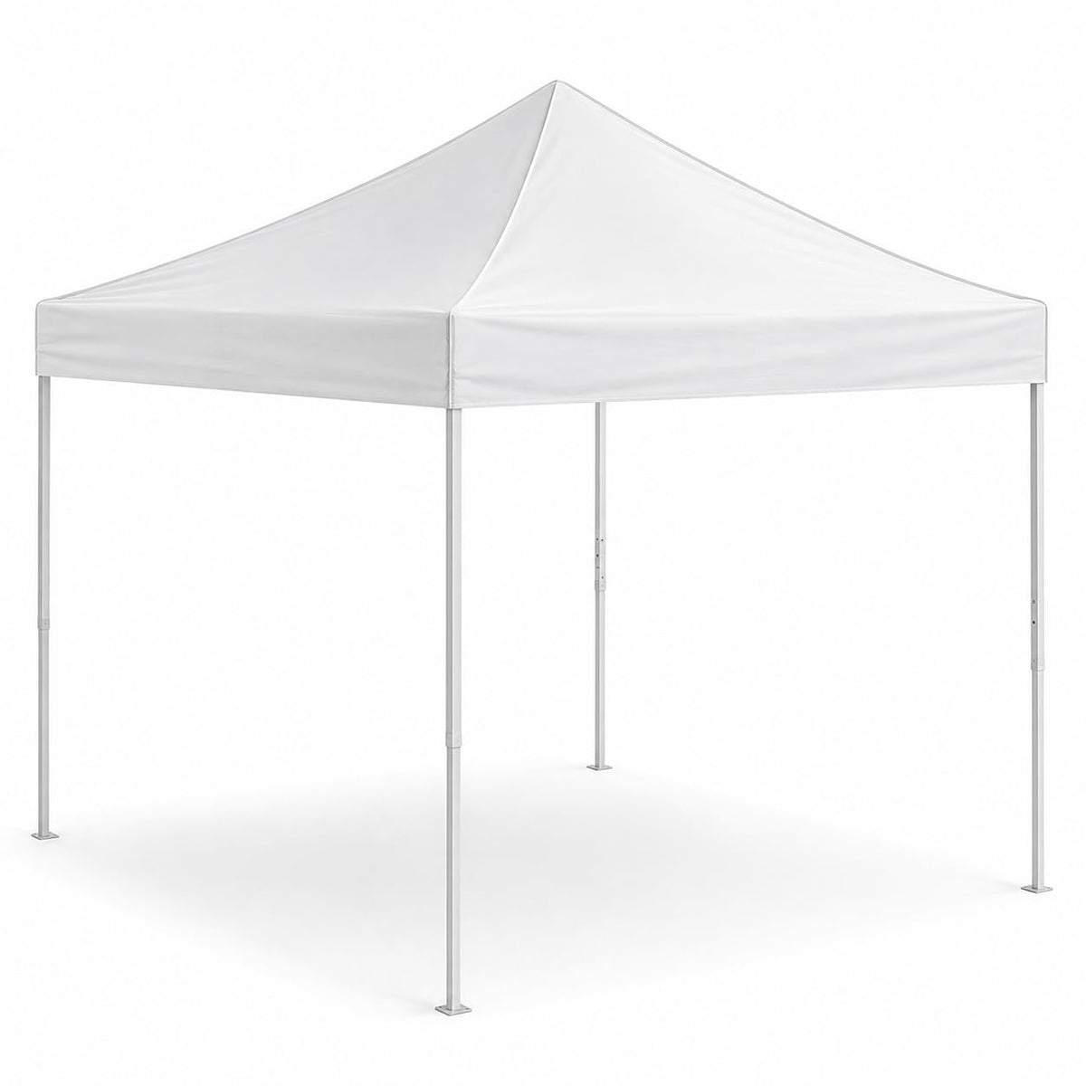 Glownary Equipment 10' x 10' Pop-Up Canopy Tent – White, Steel Frame, Straight Leg, Portable with Carrying Bag