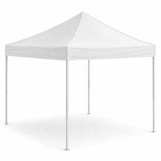 Glownary Equipment 10' x 10' Pop-Up Canopy Tent – White, Steel Frame, Straight Leg, Portable with Carrying Bag