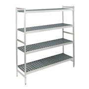 Fermostock 4-Tier Starter Shelving Unit 71" H x 42" W x 18" D 800 lbs Max Weight Per Shelf by Fermod – Aluminum, Model 4R42B71