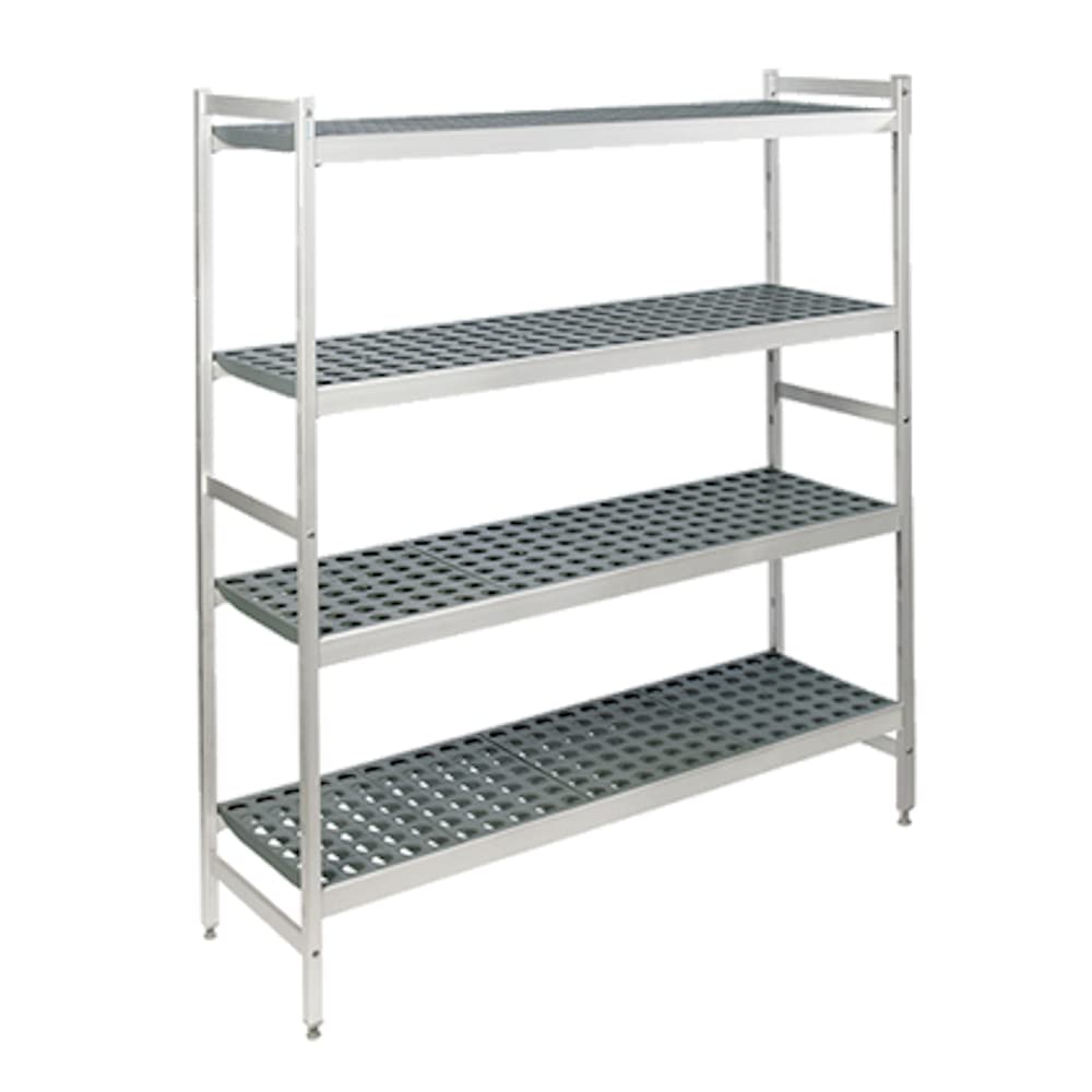 Fermostock 4-Tier Starter Shelving Unit 71" H x 42" W x 18" D 800 lbs Max Weight Per Shelf by Fermod – Aluminum, Model 4R42B71