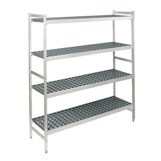 Fermostock 4-Tier Starter Shelving Unit 71" H x 42" W x 18" D 800 lbs Max Weight Per Shelf by Fermod – Aluminum, Model 4R42B71