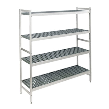 Fermostock 4-Tier Starter Shelving Unit 71" H x 42" W x 18" D 800 lbs Max Weight Per Shelf by Fermod – Aluminum, Model 4R42B71