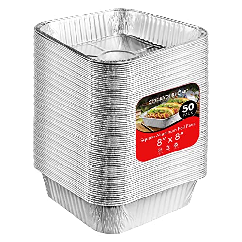 Stock Your Home 50 Pack / Silver / Pans Disposable Cookware