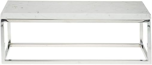 HUBERT Cerve Collection Chrome Display Riser with Marble Top - 7"H
