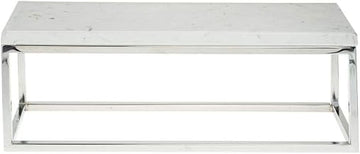 HUBERT Cerve Collection Chrome Display Riser with Marble Top - 7"H
