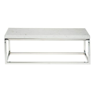 Cerve Collection Chrome Display Riser with Marble Top - 7"H by HUBERT – Metal, Grey, Model 65628+34778