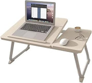 Adjustable Bed Laptop Table – Lightweight Folding Sofa Table with Split Desktop, Mesas Plegables for Bed Frame and Sofa Use Folding Table(White)