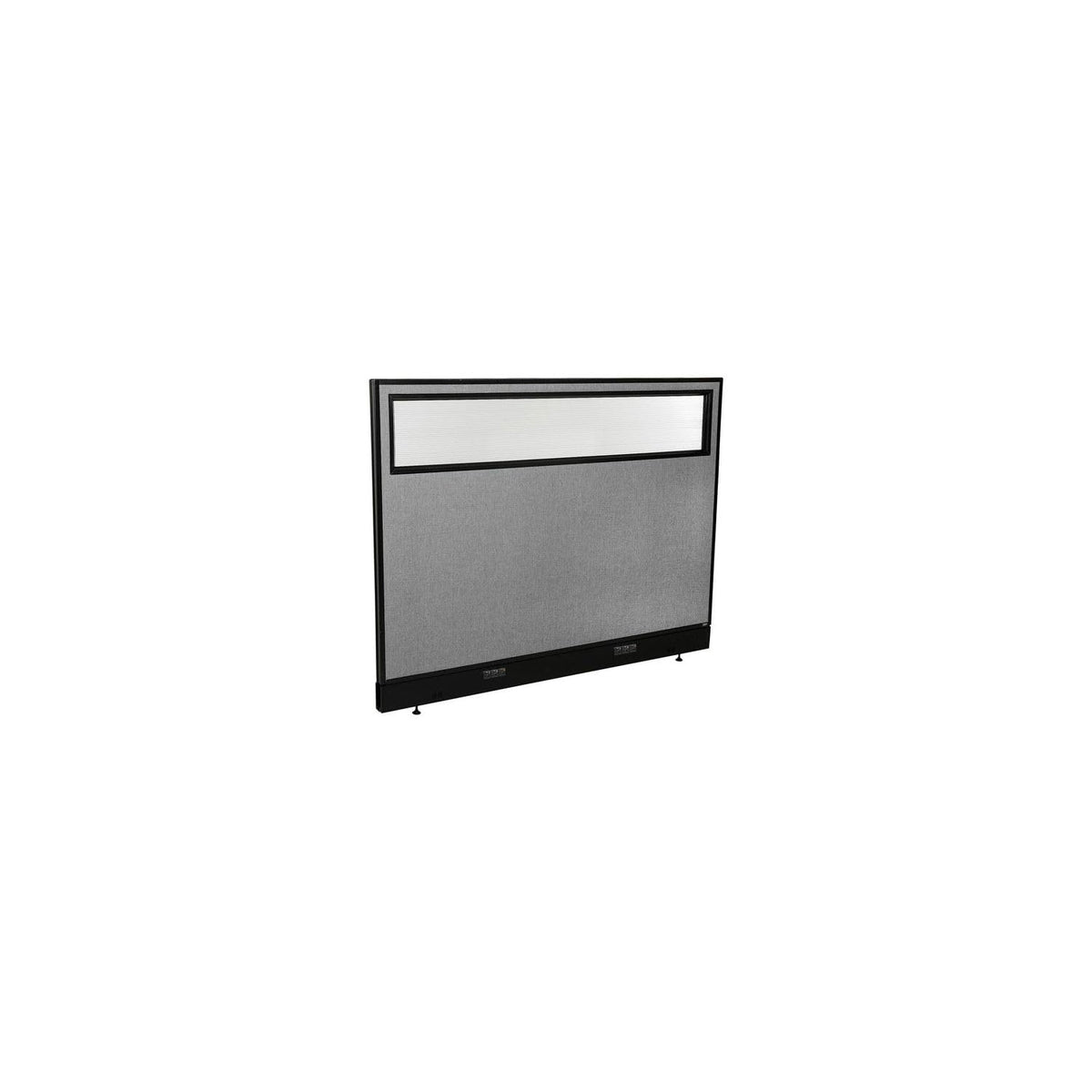 60-1/4"W x 46" H Electric Office Partition Panel with Partial Window by Global Industrial – Alloy Steel, Grey, Model 694756WEGY