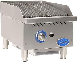 Globe GCB15G-RK Food Equipment Countertop 15" Char Rock Gas Charbroiler, Stainless-Steel