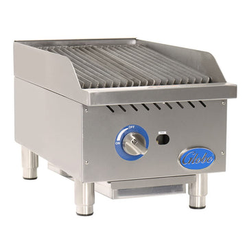 Food Equipment Countertop 15" Char Rock Gas Charbroiler by Globe – 18/10 Steel, Stainless-Steel, Model GCB15G-RK