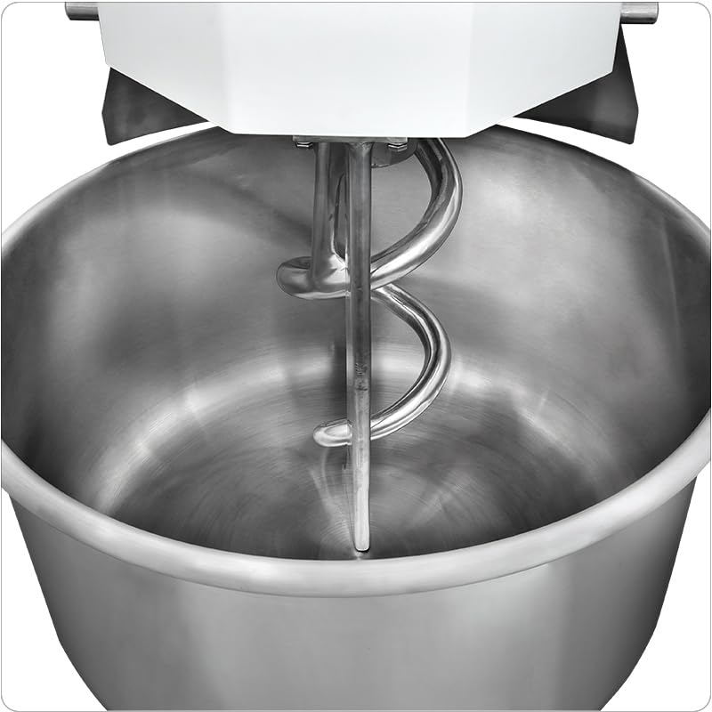 Commercial Spiral Dough Mixer by Eurodib – 77.0 quarts, Stainless Steel, White, Model LR GM50B