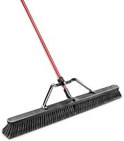 Libman Commercial 850 Smooth Surface Heavy Duty Push Broom, 65" Length, 36" Width, Black/Red (Pack of 3)
