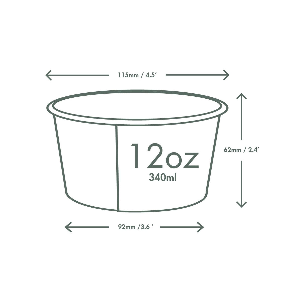 Vegware 12oz / White / Container Food Storage Containers