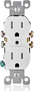 Leviton 15 Amp 125 Volt Tamper Resistant Duplex Receptacle, 10 Pack, T5320-WMP, White