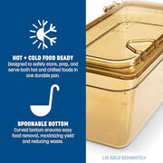 Carlisle FoodService Products 1/3 size / Amber / 2.5" Deep Storage & Transport