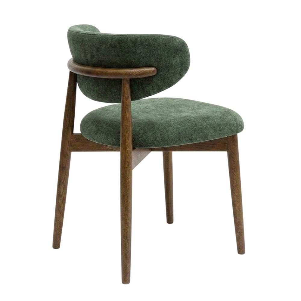 Velvet-Upholstered Dining Chair with Oak Legs by Starlight Canyon Home – Velvet, Green