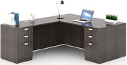 Boss Office Products Boss Office L-Shape Desk with Pedestal in Driftwood