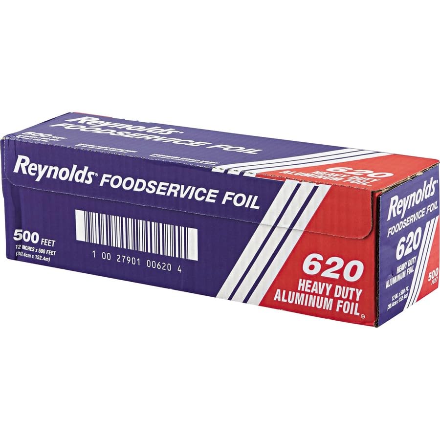 Wrap 620 Heavy Duty Aluminum Foil Roll by Reynolds – 12", Aluminum, Silver, Model RFP620
