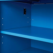 Mobile Cabinet Shop Desk by Global Industrial – Steel, Blue, Model 300912CBL