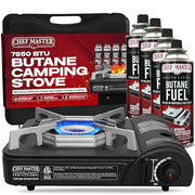 Chef Master Stove & 4 Fuel Canisters Camping Stoves