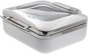 HUBERT Induction Chafer Half Size Stainless Steel and White - 15"L x 16"W x 6 1/3"H