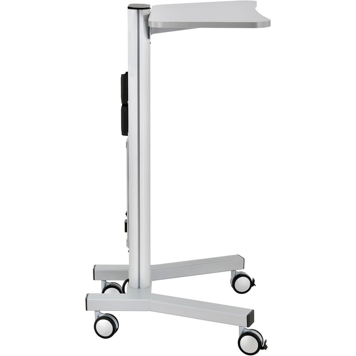 Global Industrial Mobile Laptop Workstation by IndustrialSupplies – Height adjustable, Steel/aluminum, Silver, Model PC1000