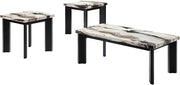 New Classic Furniture Strata 3-Piece Wood Occasional Table Set in Black/White